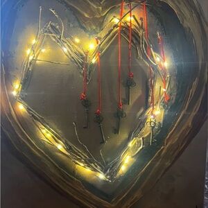 *** this is no longer available*** Rustic Heart-Shaped Wall Art with LED Lights
